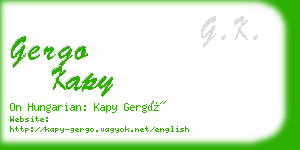 gergo kapy business card